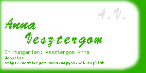 anna vesztergom business card